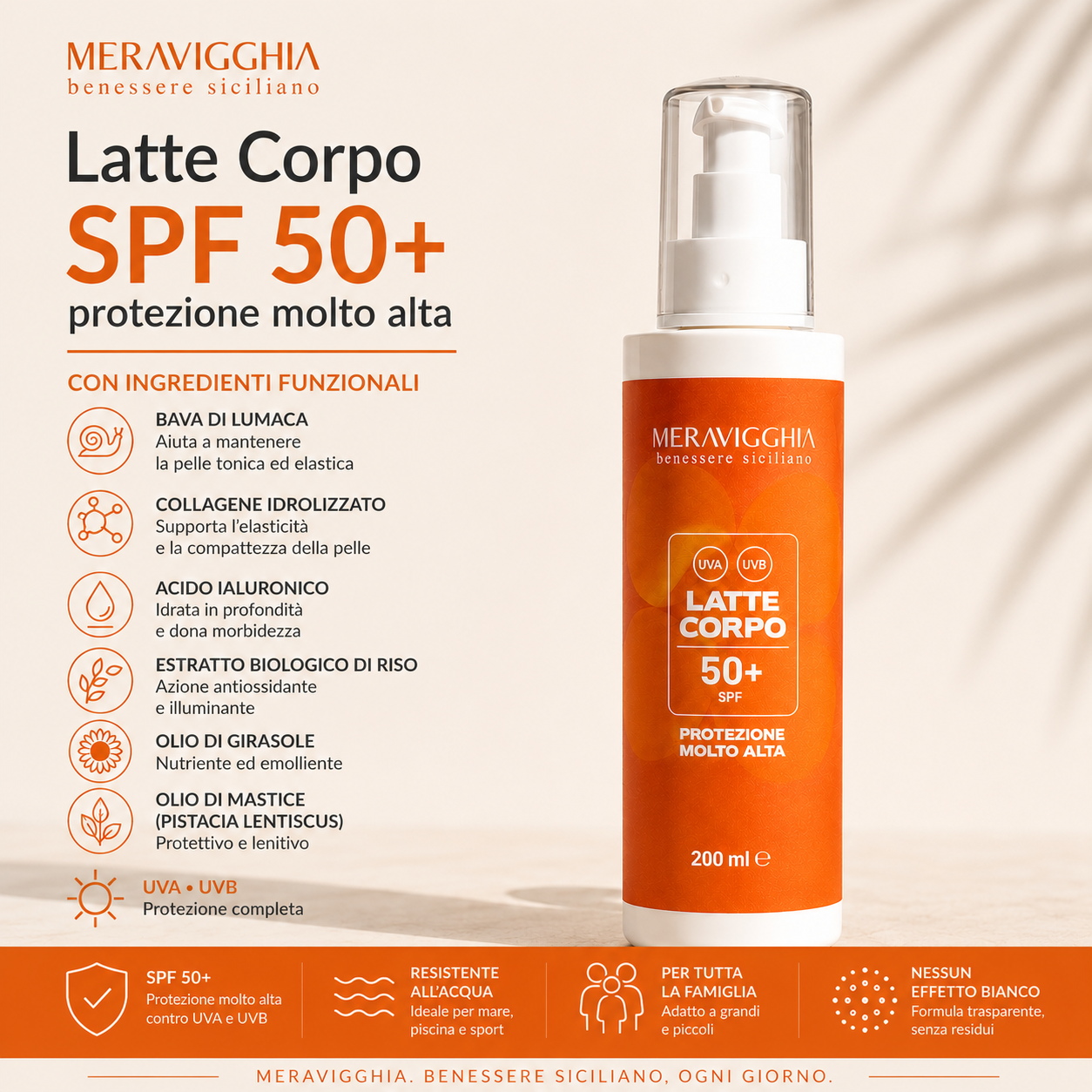 Latte Corpo SPF 50+ con Bava di Lumaca