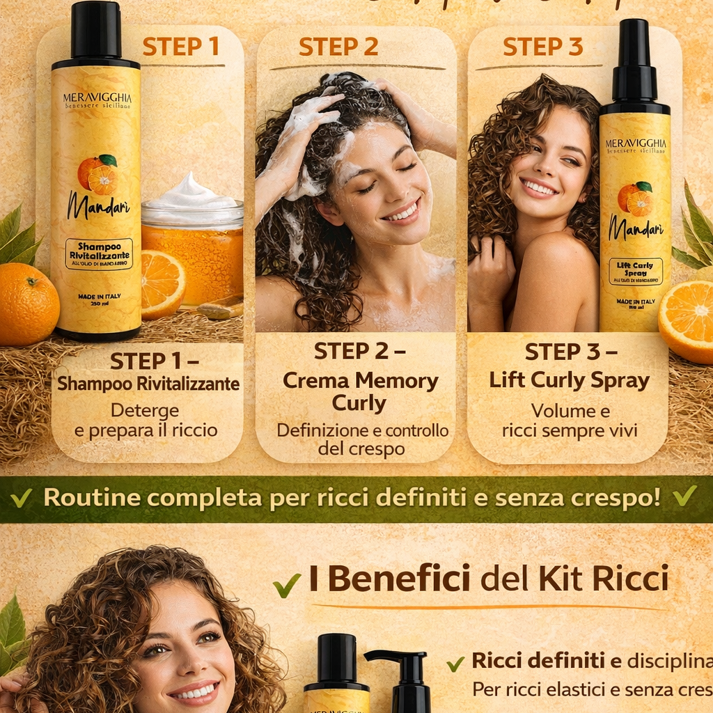 KIT Completo per Capelli Ricci all'Olio di Mandarino Siciliano