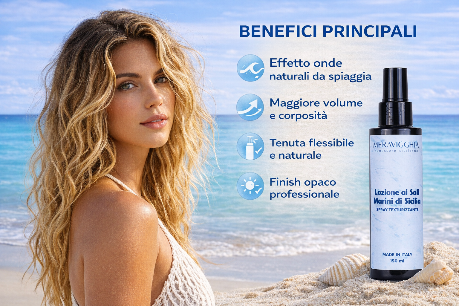 Spray Capelli al Sale Marino (Spray Sea Salt) 150ml.