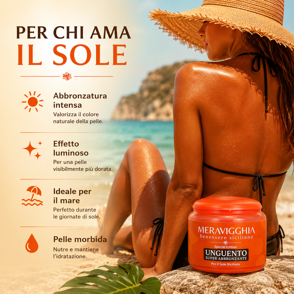 Unguento Abbronzante Pelle Liscia Effetto Dorato