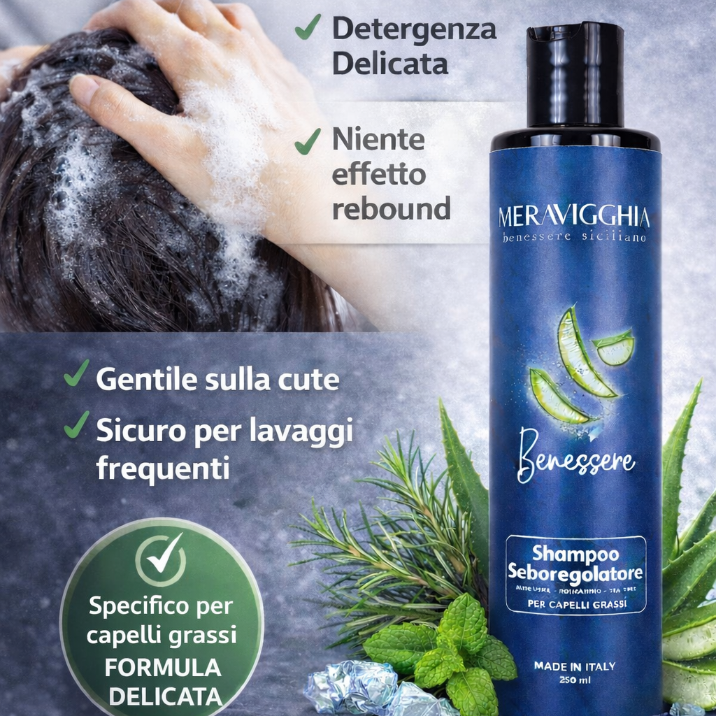 Shampoo Seboregolatore per Cute Grassa – Uso Frequente 250ml